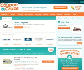 couponcraze.com: Exclusive Coupons & Coupon Codes for the Savvy Shopper | Coupon Craze
Coupon Craze offers free online coupon codes, promo codes and discount codes for your favorite online stores. We have thousands of coupons and new coupons codes added daily.