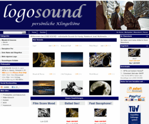 logosound.de: LOGO SOUND - persönliche Klingeltöne!
Dein Name als Klingelton! - Hochwertige MP3/M4R-Downloads für PC, Iphone, Handy und Multimedia - Download per Web, Mail und SMS - HQ-Auflösung mit 192 kBit/s - sorgfältig produzierte Musik - kein Abo / Vertrag