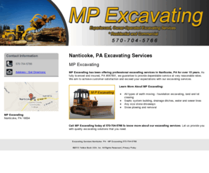 mpexcavating.com: Excavating Services Nanticoke, PA - MP Excavating 570-704-5766
MP Excavating offers professional excavating services in Nanticoke, PA. We are fully licensed and insured, PA #067891. Call 570-704-5766 for a free estimate.