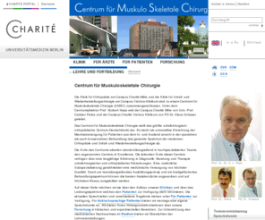 cmsc-online.de: Centrum für muskulo-skeletale Chirurgie: Startseite
Zentrum für muskulo-skeletale Chirurgie, Klinik für Unfall- und Wiederherstellungschirurgie der Charité Berlin