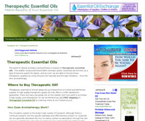 therapeutic-essential-oils.com: Therapeutic Essential Oils - Health Benefits of Therapeutic-Grade Essential Oils
Essential Oils Pure provides information on using aromatherapy, and the known actions and benefits of keeping essential oils pure for aromatherapy applications.