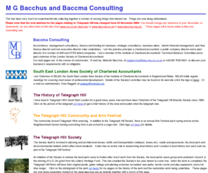 bacchi.co.uk: index
Malcolm Bacchus, Baccma Consulting, SELAS and Telegraph Hill