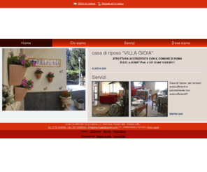 casadiriposovillagioia.com: CASA DI RIPOSO VILLA GIOIA, Fiuggi (FR) - Roma Offerte Soggiorno
VILLA GIOIA, Casa di Riposo in Fiuggi, mette a disposizione la propria esperienza nel campo dell'assistenza all'anziano, con personale Medico, Infermieristico ed ausiliario. 
