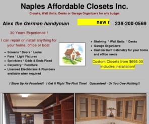 naplesaffordableclosets.com: naples_affordable_closets
Naples quality custom closets garages