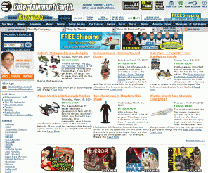 entertainmentearth.com: Action Figures, Toys, Bobble Heads, and Collectibles by Entertainment Earth, the Action Figure Company
Entertainment Earth is a major retail and wholesale seller of Action Figures, Toys, Replicas, Collectibles, Bobble Heads, and More! From Star Wars and GI Joe, to The Simpsons and Anime.  Manufacturers such as McFarlane, Sideshow, Dragon, Mattel and many more! 