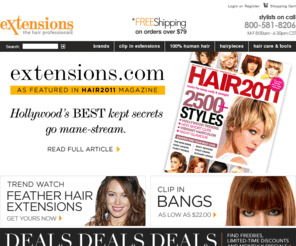 hairextensiions.com: Hair Extensions.com - The Hair Professionals
Hair Extensions.com introduces HairDo Clip in Hair Extensions from Jessica Simpson and Ken Paves. Choose from synthetic hair extension styles in straight and wavy or the 100% fine human hair extension system. These clip in hair extensions are the most simple and easy way to beautiful hair!