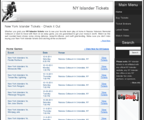 nyislandertickets.com: NY Islander Tickets
NYIslanderTickets.com for all NY Islander tickets. Cheap tickets, premium tickets, widest selection.