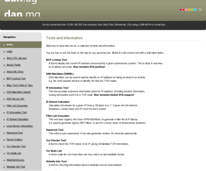 dan.mu: www.dan.me.uk
Main page with description of each tool/page