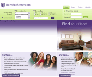 400rent.com: RentRochester.com - Apartments for rent Rochester, NY | Houses for Rent Rochester, NY
An on-line apartment database for owners and renters in Rochester, NY. Viewing apartments on-line eliminates the ambiguity and exhaustive efforts in finding an apartment.