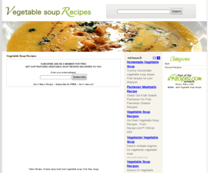 vegetablesouprecipe.org: Vegetable Soup Recipes – All recipes for soups made with vegetable
Free Vegetable Soup Recipes Online