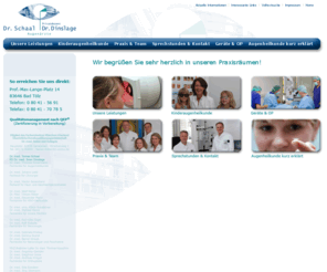 scharfes-sehen.com: AUGENARZT BAD TÖLZ - Augenheilkunde, Ophthalmologie, Augenarzt, Augenärzte, Ophthalmologe, Dinslage, Schaal, Bad Tölz, Grauer Star, Glaukomchirurgie, Kataraktoperation, Kontaktlinsen, Sehschule, Lasik, Lidchirurgie, Laserbehandlung, Sehschule, Myopie, Mak: Home
AUGENARZT BAD TÖLZ - Augenheilkunde, Ophthalmologie, Augenarzt, Augenärzte, Ophthalmologe, Dinslage, Schaal, Bad Tölz, Grauer Star, Glaukomchirurgie, Kataraktoperation, Kontaktlinsen, Sehschule, Lasik, Lidchirurgie, Laserbehandlung, Sehschule, Myopie, Makuladegeneration - Umsetzung: SCHROEDER & PARTNER - http://www.sup-online.net - Die Full Service Werbeagentur - Werbung, Internet, Marketing, Online Business, Konzepte, Coporate Design, Multimedia