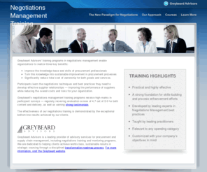 negotiationsmanagement.com: Negotiations Management :: Greybeard Advisors
Leaders in negotiations management training and coaching.