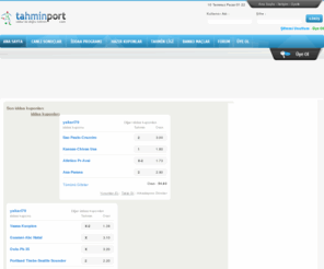 tahminport.com: Tahminport.com iddaa kuponları, maç tahminleri ve yorumları
iddaa programı ve maç tahminleri üzerine süpriz ve banko iddaa kuponlar. iddaa, iddaa programı, iddaa bülteni,maç sonuçları, canlı skor, canlı maç sonuçları, canlıskor 
