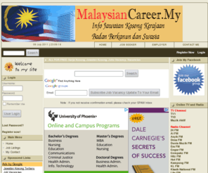malaysiancareer.my: JobsMalaysia | Jobs Vacancy | Jawatan Kosong Kerajaan Terkini 2011 | Kerja Kosong Terbaru 2012 - Job Listings
Portal Jawatan Kosong Kerajaan Terkini , Badan Berkanun (GLC) dan Swasta. Status Tetap, Kontrak, Sementara.