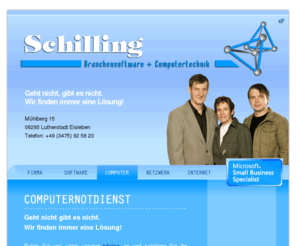 pcnotdienst-eisleben.de: pcnotdienst-eisleben.de | SCHILLING B C :: Computernotdienst :: Computerreparatur :: Fehlerbehebung :: Einrichtung :: Internetanbindung :: Installation :: Lutherstadt Eisleben :: Mansfelder Land ::
Das Dienstleistungsunternehmen aus dem Landkreis Mansfelder Land stellt die Serviceleistungen und Kontaktmöglichkeiten Ihres Computer-Notdienst vor.