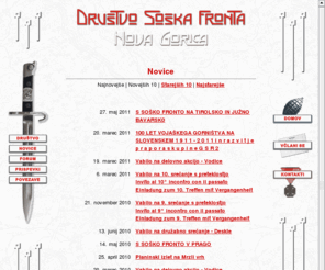 drustvo-soskafronta.si: Domača stran Društva soška fronta Nova Gorica
Društvo soška fronta Nova Gorica, društvo za pročevanje zgodovine in ohranjanje dediščine soške fronte