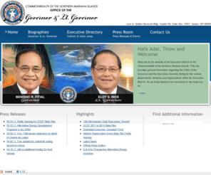 gov.mp: Commonwealth of the Northern Mariana Islands Office of the Governor
The website of the Commonwealth of the Northern Mariana Islands (CNMI) Office of the Governor