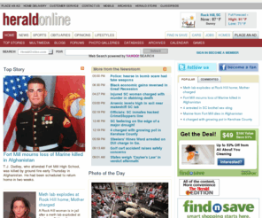 heraldonline.com: The Herald & HeraldOnline.com | 
Local news source for Rock Hill & York Co South Carolina
The Herald newspaper in Rock Hill, SC is proud to offer you local news coverage online. Serving York, Chester and Lancaster Counties in South Carolina, HeraldOnline.com is proud to serve you with local breaking, weather, traffic, crime, sports, and nati... 