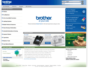 ptouchoffers.com: Brother International - At your side for all your Fax, Printer, MFC, Ptouch,
        Label printer, Sewing - Embroidery needs.
Welcome to Brother USA - Your source for Brother product information. Brother offers a complete line of Printer, Fax, MFC, P-touch and Sewing supplies and accessories.