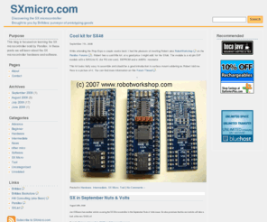 sxmicro.com: SXmicro.com
This blog is focused on learning the SX microcontroller sold by Parallax. In these posts we will learn about the SX microcontroller hardware and software.  Pages