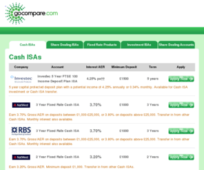 savings-net.co.uk: GoCompare - Cash ISAs
