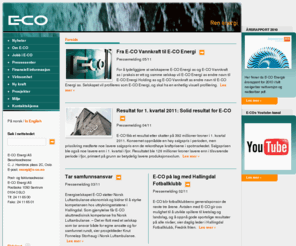 e-co.no: Forside - E-CO Energi
Pressemelding 02/11<br><br>
E-CO blir fotballklubbens generalsponsor de neste tre årene. Avtalen med E-CO gir oss mulighet til å utvikle spillere til kretslag o