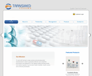 transmedpharma.com: Welcome to TransMed Pharma
TransMed Pharma is a leading supplier for high quality pharmacuetical and biopharmaceutical products for both retail and wholesale markets throughout the Middle East.