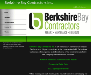 berkshirebay.com: Commercial Maintenance, Repairs, Remodels, Build Outs
Commercial Maintenance, Repairs, Remodels, Build Outs