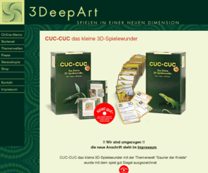 3deepart.de: 3deepart
3D Memo Quiz, CUC-CUC das kleine 3D-Spielewunder, Themenwelt: Wirbeltiere Europas, Saurier der Kreidezeit