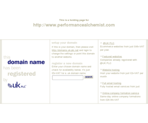 performancealchemist.com: Low cost domain name registration with @UK PLC for .uk, .com and more
@UK PLC domain name registration - get a free SiteGenerator BizCard with your domain name registration. A memorable web address can make all the difference to your company website.