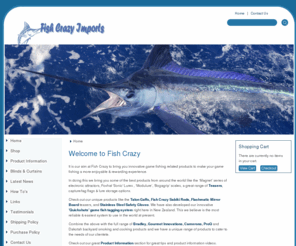 fish-crazy.com: Fish Crazy Homepage
Bradley Smokers in NZ. Fish Crazy Imports. Specalist gamefishing tackle. NZ distributor Modulure, SPRO & Baitstik sabiki rods. Worldwide distributor of Talon Gaffs, Quickshots & KiwiBlue fishing products. Free shipping December/January