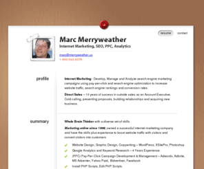 marcmerryweather.com: Marc Merryweather - Resume
Marc Merryweather's Resume