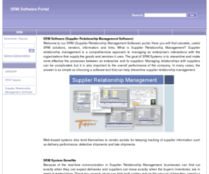 srm-software-portal.com: SRM Software Portal
SRM Software Portal - a directory of shop floor manufacturing software for lean manufacturing and other industries.