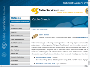 cable-gland.co.uk: Cable Glands
Cable Glands from the Cable Services Group