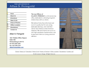 feingoldlaw.com: Chicago lawyers, chicago law firms, chicago attorey
FEINGOLD & CRAWFORD is a full service law office located in downtown Chicago.  Concentrations include; real estate law, commercial law, construction law, and more.