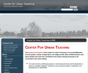 urbanteaching.info: No Excuses!
Center for Urban Education at Wisconsin Lutheran College including pictures, teacher/principal/parent/student documents, high-performing teachers and schools, general information and videos.