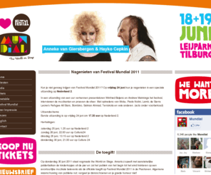 festivalmundial.nl: Festival Mundial 2011
Festival Mundial Tilburg