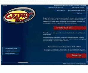 graphy-tech.com: Lettrage Cartes d'affaires Graphy-tech, Chambly, St-Jean-sur-Richelieu, St-Luc
Cartes d'affaires, Conception visuelle, lettrage, auto-collant, sticker, Striping, Enseigne, Affiche, Imprimerie, Montreal, Vitrine, Banière, Publicité, Automobile, autocollant, peinture chambre d'enfants, bateau, lettrage publicitaire