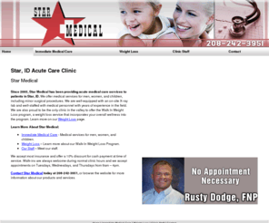 starmedicalpractice.com: Acute Care Clinic Star, ID - Star Medical
Star Medical provides acute care clinic to Star, ID. Call 208-242-3951 for more information about our acute care clinic.