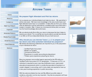 aircrewtaxes.com: Aircrew Taxes
Individual income tax preparation specializing in deductions for aircrews.