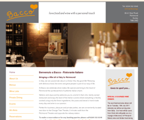 bacco-restaurant.com: Benvenuto a Bacco - Ristorante Italiano
In Italy, we are passionate about La Dolce Vita, the good life! Relaxing with good food, good wine and good people is part of our way of life. At Bacco we celebrate what makes life so special; love, food and wine with a personal touch.