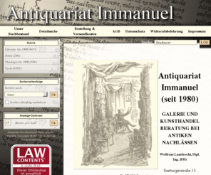 immanuel-galerie.com: Antiquariat Immanuel
Antique books in the internet