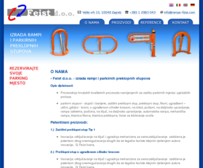 rampe-feist.com: Feist d.o.o. - izrada rampi i parkirnih preklopnih stupova
Osigurajte svoje parkirno mjesto, zaštitni preklopni stup, rampe Feist d.o.o., Zagreb. Otključavanje na ključ i ugradnja mehanizma za samozaključavanje Zagreb, siguran parking Croatia, osigurajte svoje parkirno mjesto.