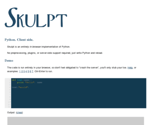 skulpt.org: Skulpt
