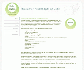 homeopathylondon.co.uk: Homeopathy and Complementary Therapy in Forest Hill, near Lewisham, South East London - Helen Dalton
Therapist, based in Forest Hill, near Lewisham, South East London, offering Homeopathy  and Complementary Therapy for conditions such as migraine, cystitis, joint problems, ibs, stress and allergies