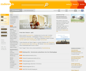 diploma-supplement.org: Studium, Bachelor, Master, Uni, FH, BA, Studienberatung und mehr: studieren . de
Studieren in Deutschland. Suchmaschine zu allen Studiengängen und Hochschulen.