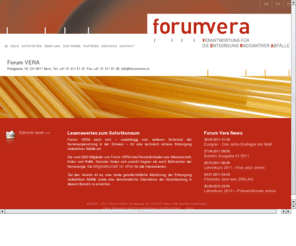 forumvera.info: Startseite - ForumVERA
Forum VERA | Verantwortung für die Entsorgung radioaktiver Abfälle. :: Das Forum VERA setzt sich - unabhängig vom weiteren Schicksal der Kernenergienutzung in der Schweiz - für eine technisch sichere und akzeptable Entsorgung radioaktiver Abfälle ein.