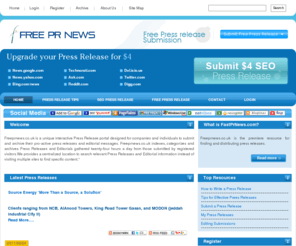 freeprnews.co.uk: Free Press Releases | UK Press Releases | Submit Press Release | Post Press Releases | Online Press Release Distribution Services
Free online press release distribution service including Google News. Easy, fast and free press release submission,NewsWire, Online News and PR Distribution for UK.