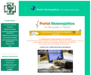 portalhomeopatico.com.ar: Portal Homeopatico: Curso a distancia de homeopatia
portal de homeopatia, curso a distancia de homeopatia, cursos de medicinas alternativas on line, por e-mail.