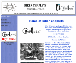 bikerchaplets.com: Biker Chaplets®, Biker Chaplets Motorcycle Half Chaps Leather Leggings Half Chaps
Biker Chaplets®, Biker Chaplets Motorcycle Half Chaps Leather Leggings Half Chaps